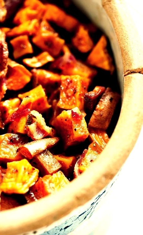 Recipe: Maple Roasted Sweet Potatoes with Bacon